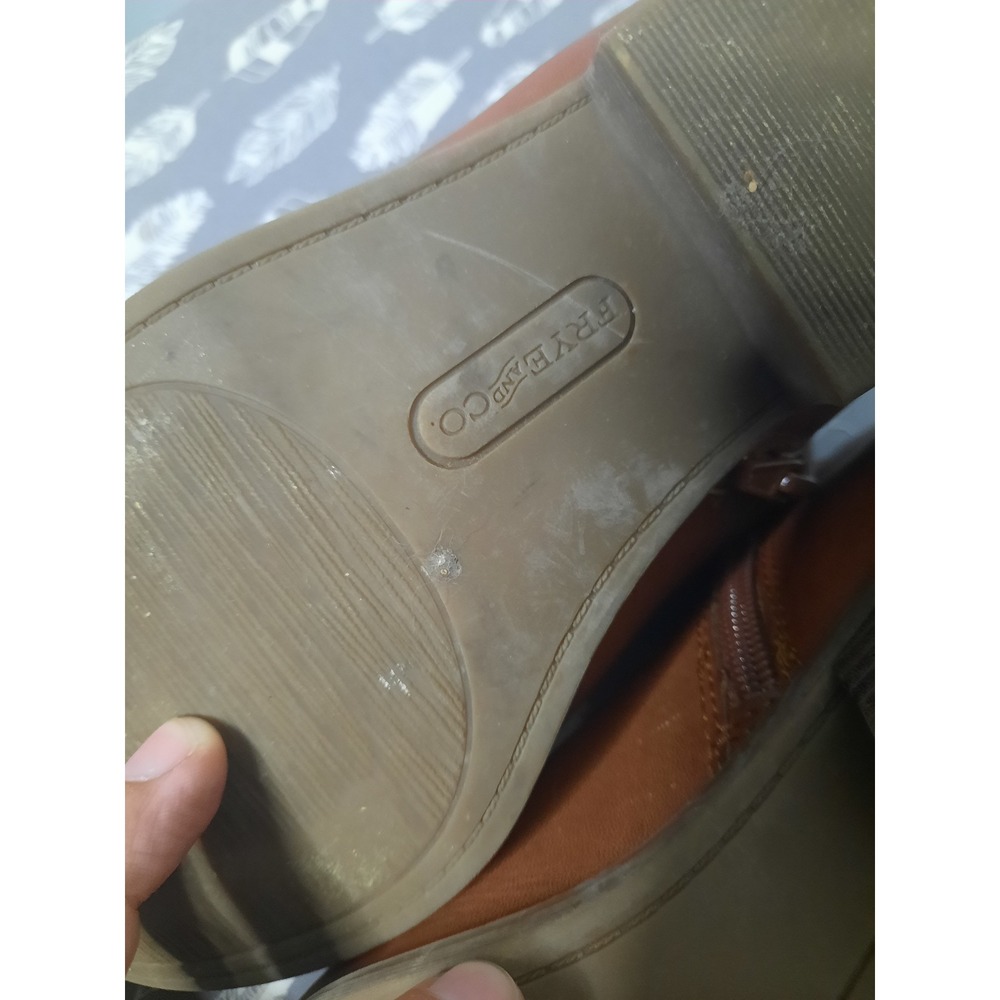 Frye and Co Jude Cognac Brown Western Ankle Boots Block Heel Size 9M - Picture 6 of 6